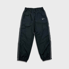 Vintage 90s Nike Sportswear Track Pants Mens Large Black Clima Fit Baggy Taper