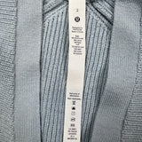 Lululemon Merino Wool-Blend Cardigan Womens Size 2 Blue Button Up Sweatshirt