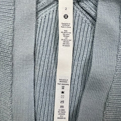 Lululemon Merino Wool-Blend Cardigan Womens Size 2 Blue Button Up Sweatshirt