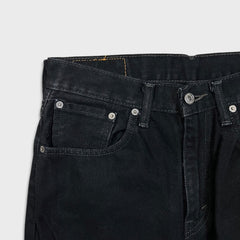 Levi's 516 Jeans Mens 32x30 Black Slim Straight Leg Dark Wash Faded Denim Pants