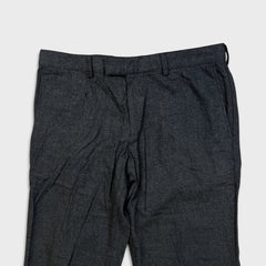 Hugo Boss Geno Dress Pants Mens 34x32 Slim Fit Charcoal Wool Blend Trouser