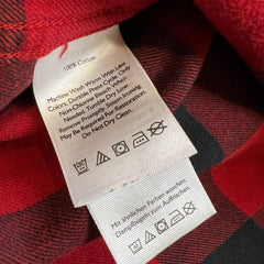 Eddie Bauer Shirt Mens Small Red Checkered Plaid Flannel Classic Fit Button Up