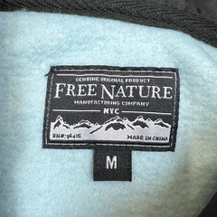 Free Nature Fleece Mens Medium Blue AOP Nature 1/4 Zip Hooded Jacket