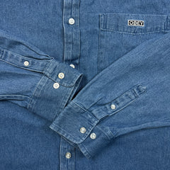 Obey Shirt Mens XL Blue Workwear Long Sleeve Button Up Medium Wash Denim