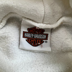 Vintage 2006 Harley Davidson Hoodie Mens Medium White Carolina Biker Hooded Sweater