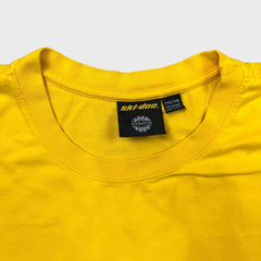 Vintage Y2K Ski Doo T Shirt Mens 2XL Yellow Snowmobile Graphic Short Sleeve Tee
