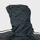 Vintage 90s Adidas Jacket Mens Large Gray Reversible 3 Stripe Heavy Coat