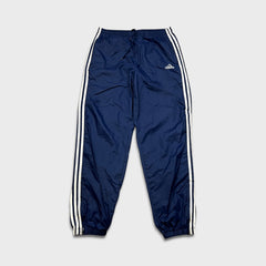 Vintage 90s Adidas Track Pants Mens Medium Blue 3 Stripes Active Athletic