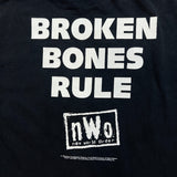 Vintage 1998 NWO New World Order T Shirt Mens Large Black Broken Bones Rule Wrestling