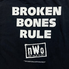 Vintage 1998 NWO New World Order T Shirt Mens Large Black Broken Bones Rule Wrestling