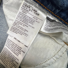 Levi's 501 Jeans Mens 30x26 Blue Original Fit Straight Distress Frayed Leg Denim Pants