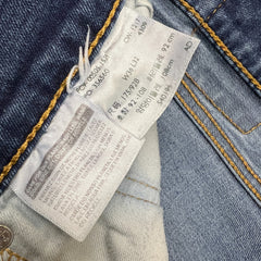 Levi's 505 Jeans Mens 36x32 Blue Regular Fit Straight Leg Dark Wash Stretch Denim Pants