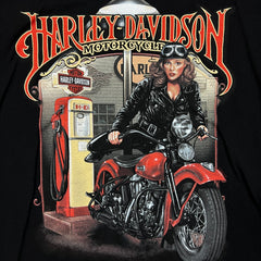 2025 Harley Davidson T Shirt Mens Medium Biker Pin Up Girl Ontario Tee