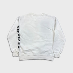 Vintage Y2K Quiksilver Sweatshirt Mens Small White Surf Skater Graphic Pullover