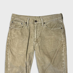 Levi's 514 Pants Mens 32x30 Beige Straight Fit Stretch Corduroy Casual