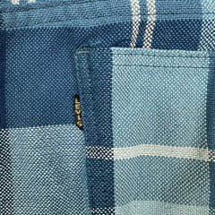 Vintage 70s Levi’s Sta-Prest Pants Mens 32x29 Blue Plaid Flare Leg Trousers