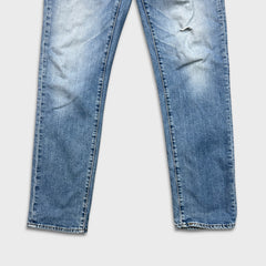 Levi's 511 Jeans Mens 33x32 Blue Slim Fit Mid Rise Light Wash Faded Denim Pants