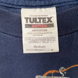 Vintage 90s Birdhouse Animal T Shirt Mens Medium Blue Sun Faded Nature Art Tee
