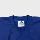 Vintage 90s Adidas Golf Jacket Mens Medium Blue Essentials 3 Stripe Windbreaker Bomber