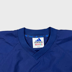 Vintage 90s Adidas Golf Jacket Mens Medium Blue Essentials 3 Stripe Windbreaker Bomber