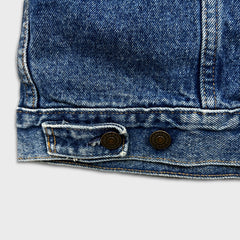Vintage 90s Gap Denim Jacket Mens Medium Blue Lined Medium Wash USA Jean Trucker