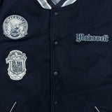 Vintage Y2K Makaveli Leather Jacket Mens Large Blue Tupac Shakur Varsity Letterman