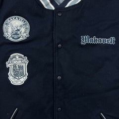 Vintage Y2K Makaveli Leather Jacket Mens Large Blue Tupac Shakur Varsity Letterman