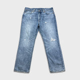 Levi's 541 Jeans Mens 36x30 Blue Athletic Taper Light Wash Distressed Denim Pants