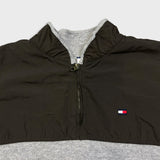 Vintage 90s Tommy Hilfiger 1/4 Zip Fleece Mens XL Gray Tommy Flag Jacket