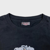 Vintage Y2K Chopper Culture Built to Ride Mens XL Black Flame Biker Tee