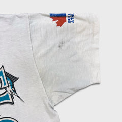 Vintage 1993 Florida Marlins T Shirt Mens XL White MLB Bulletin AOP Baseball Tee