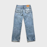 Vintage Y2K Levi's 516 Jeans Mens 34x30 Blue Slim Straight Leg Faded Light Wash Denim Pants
