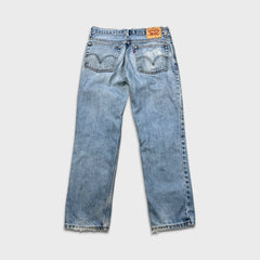 Vintage Y2K Levi's 516 Jeans Mens 34x30 Blue Slim Straight Leg Faded Light Wash Denim Pants