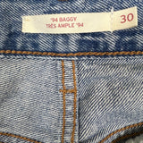 Levi's '94 Baggy Jeans Womens 32x31 Blue Loose Relaxed Fit Distressed Light Wash
