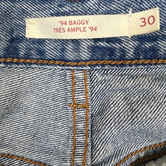 Levi's '94 Baggy Jeans Womens 32x31 Blue Loose Relaxed Fit Distressed Light Wash