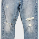 Levi's 501 S Jeans Womens 26x28 Blue Skinny Light Wash Distressed Faded Denim Pants