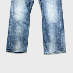 Silver Jeans Co. Zac Mens 34x32 Blue Relaxed Fit Straight Leg Light Wash Denim Pants