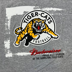 Vintage Y2K Hamilton Tiger Cats CFL Football T Shirt Mens XL Gray Budweiser Sports Tee