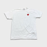 Comme des Garcons Play T Shirt Mens Small White CDG Play Heart Short Sleeve Tee