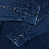 G-Star Raw Arc 3D Denim Shirt Mens Medium Blue Dark Wash Western Pearl Snap