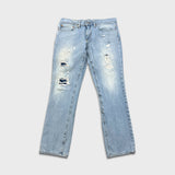 Levi's 511 Jeans Mens 34x30 Blue Slim Fit Light Wash Distressed Stretch Denim Pants