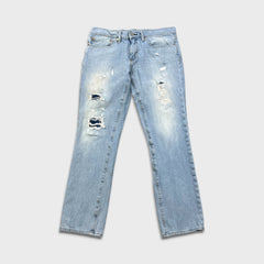 Levi's 511 Jeans Mens 34x30 Blue Slim Fit Light Wash Distressed Stretch Denim Pants