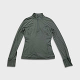 Lululemon It’s Rulu Run Cropped Half Zip Womens Size 6 Green Thumbholes Jacket