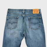 Levi's 514 Jeans Mens 34x30 Blue Slim Straight Fit Medium Wash Distressed Denim Pants