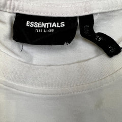 Fear of God Essentials T Shirt Mens Small White Spellout Boxy Tee