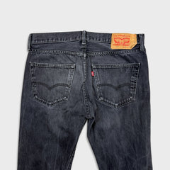 Levi's 501 Jeans Mens 36x32 Black Original Straight Leg Dark Wash Button Fly Denim Pants