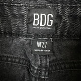 BDG Jeans Womens 27x25 Black Urban Outfitters High Rise Taper Leg Baggy Denim Pants