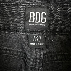 BDG Jeans Womens 27x25 Black Urban Outfitters High Rise Taper Leg Baggy Denim Pants