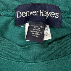 Vintage 90s Denver Hayes Blank T Shirt Mens Medium Blue Faded Short Sleeve Tee