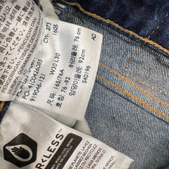 Levi's 510 Skinny Jeans Mens 30x30 Blue Dark Wash Stretch Mid Rise Tapered Leg Denim Pants